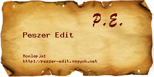 Peszer Edit névjegykártya